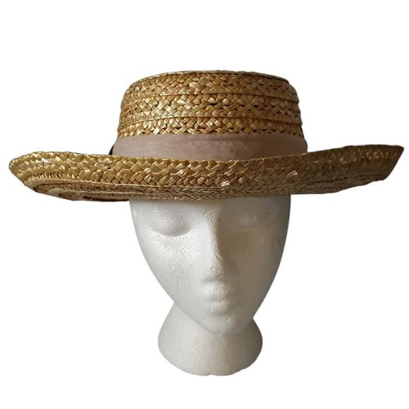 A New Day Straw Boat Hat Natural OS - Picture 1 of 4